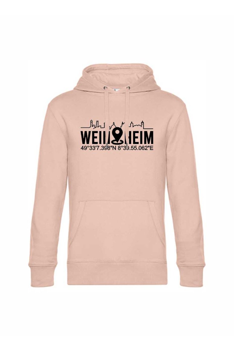 Hoodie Weinheim Koordinaten Standort (Druckfarbe schwarz)
